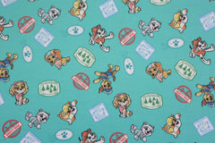 Baumwolljersey Paw Patrol - Sticker Print in türkis bei Der Buntspecht