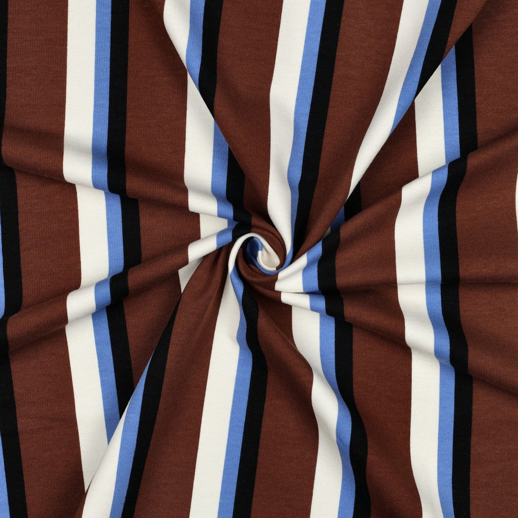 Soft Sweatshirtstoff Stripes Bayo in braun by Poppy