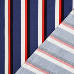 Soft Sweatshirtstoff Stripes Bayo in navy by Poppy