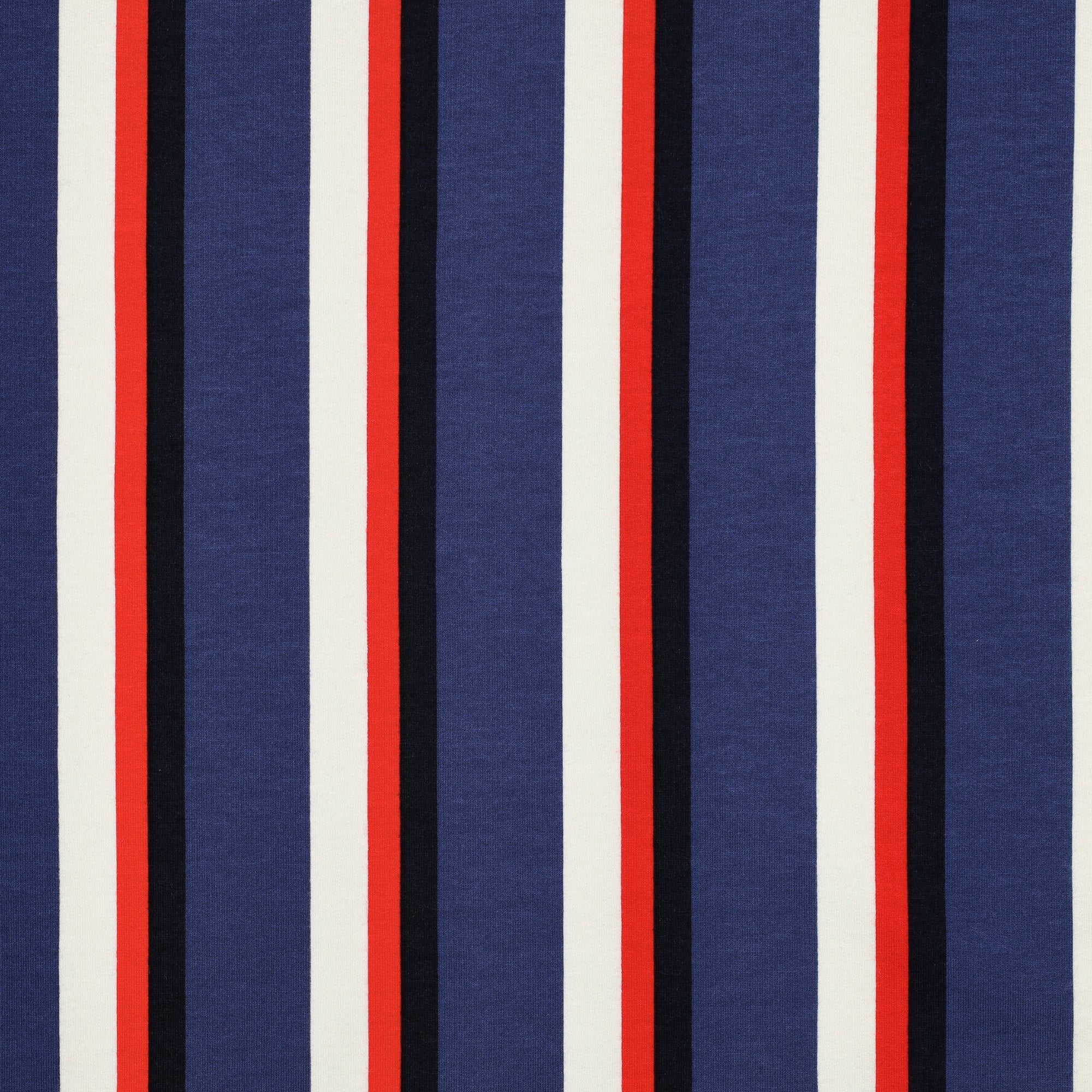 Soft Sweatshirtstoff Stripes Bayo in navy by Poppy