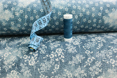 Stretch Feincord Denim Batik Flower