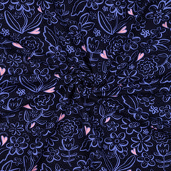 Sweatshirtstoff Heart Flowers in navy blau by Poppy bei Der Buntspecht Shop