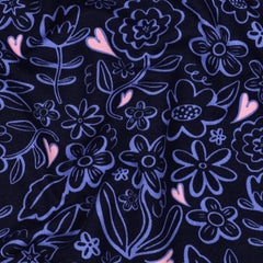 Sweatshirtstoff Heart Flowers in navy blau by Poppy bei Der Buntspecht Shop