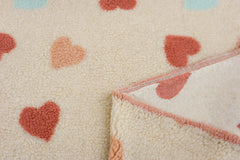 Teddy Stoff Jacquard Cute Hearts