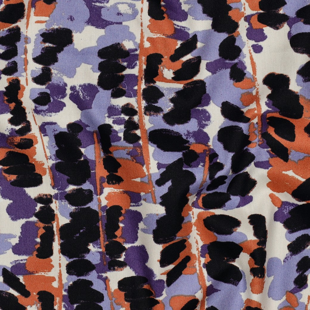 Viskose Twill Cotton Abstract Purple by Poppy bei Der Buntspecht