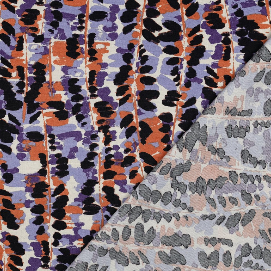 Viskose Twill Cotton Abstract Purple by Poppy bei Der Buntspecht