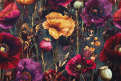 Viskosejersey Digital Dark Flowerfield