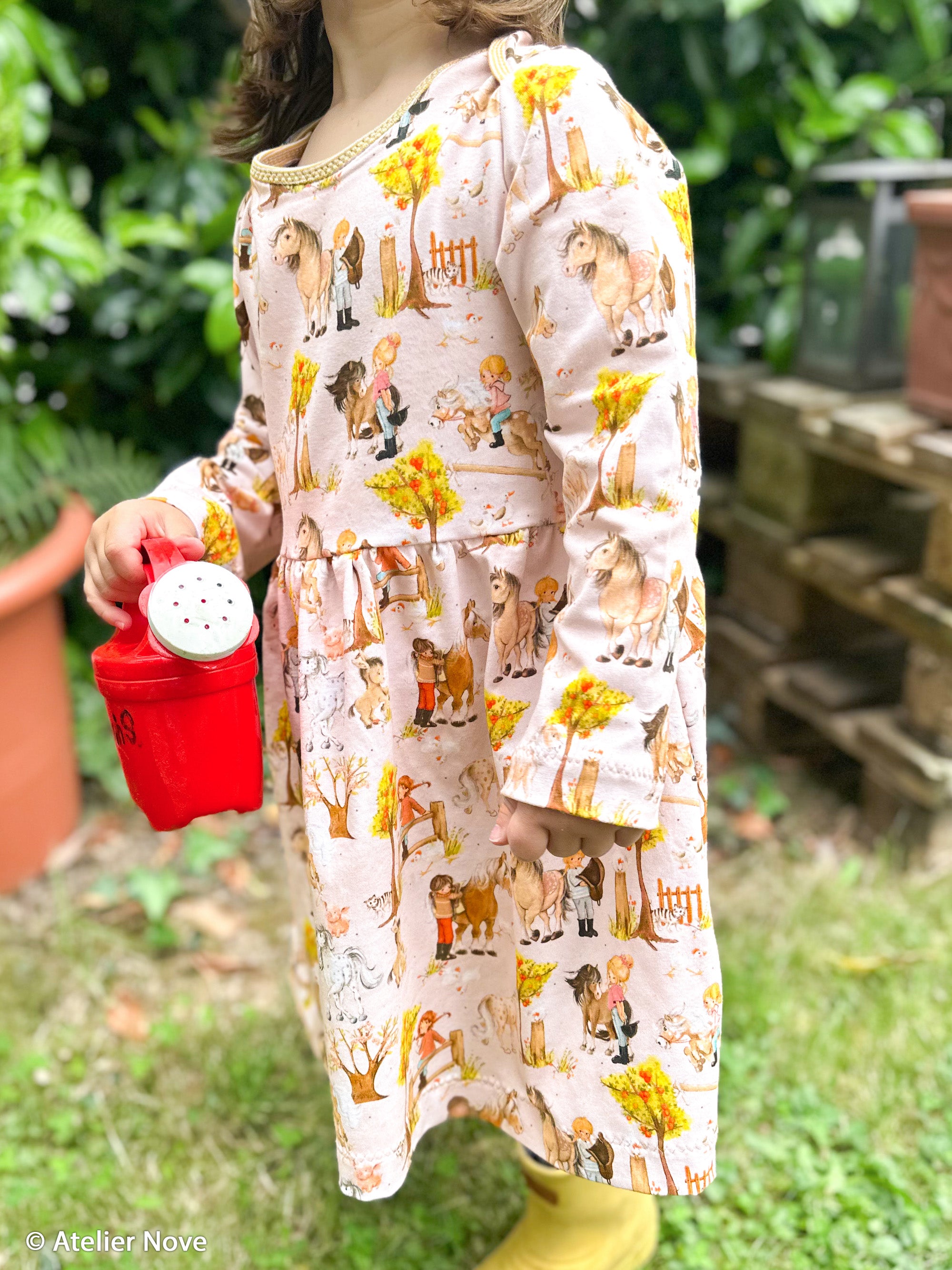 Baumwolljersey Lyon Kleid Pferdefreunde bei Der Buntspecht Shop
