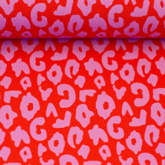 Oxfordgewebe Colourful Collection Leo Design by Cherry Picking in rot bei der Buntspecht Shop