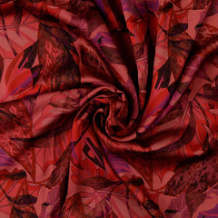 Viskose Satin Wild Flower - rot