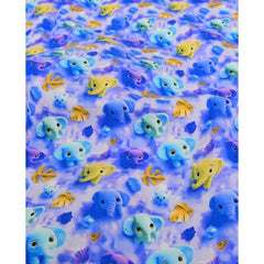 Baumwoll Popeline Mini Elefanten - blau