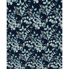 Baumwolljersey Digital Eukalyptus - dunkelblau