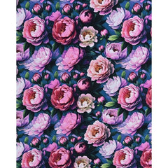 Baumwolljersey Digital Pfingstrosen