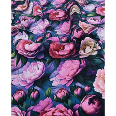 Baumwolljersey Digital Pfingstrosen