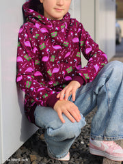 Sweatshirt Stoff Holly Flamingos