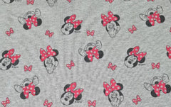 Reststück : 1,25 Meter French-Terry Lizenz - grau Minney Mouse