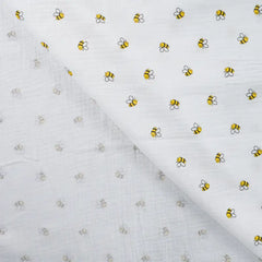Double Gauze Musselin Kleine Bienen