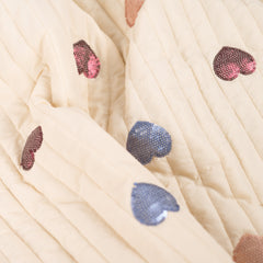 Steppstoff Pailletten Herzen by Qjutie