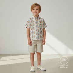 Baumwolljersey Digital Giraffen Liebe