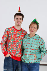 Sweatshirt Stoff Holly Kreuzstich Rentiere