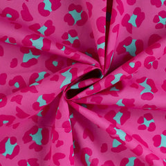 Reststück: 0,90m -  Baumwollstoff Enjoy Collection - Fuchsia Leo Look