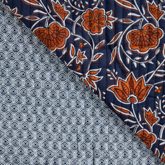 Doubleface Stepper Enjoy Flower Cognac - blau