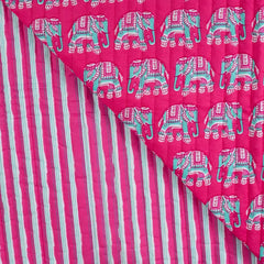 Doubleface Stepper Enjoy Elephant Stripe - fuchsia