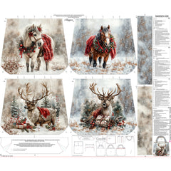 Canvas Taschenpanel Wendetasche by Stenzo - Christmas Animals