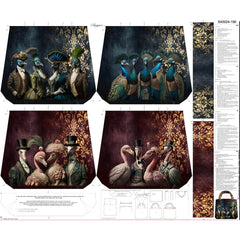 Canvas Taschenpanel Wendetasche by Stenzo - Royal Birds